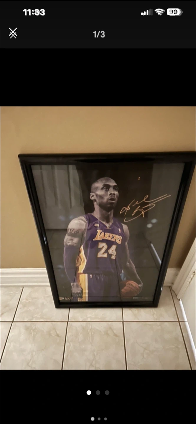 Framed Kobe Bryant Picture - Large Black Frame