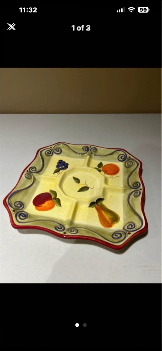 Tiered Serving Platter with Fruit Design