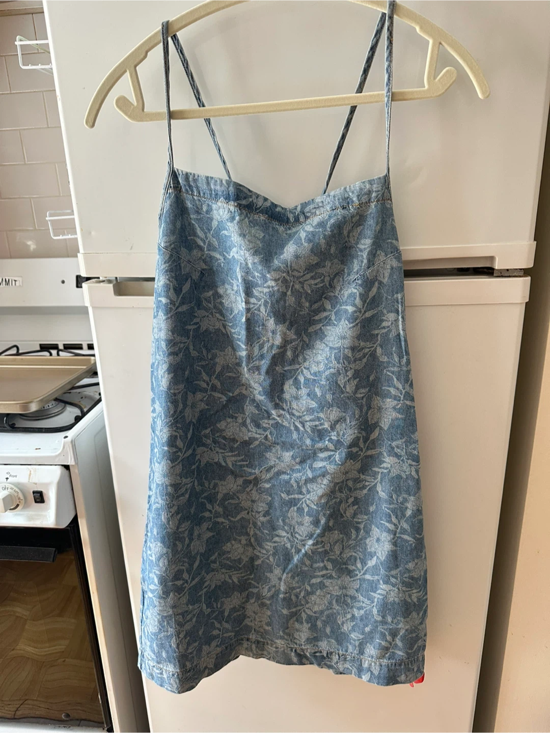 Rag & Bone Laser Floral Denim Tie Dress
