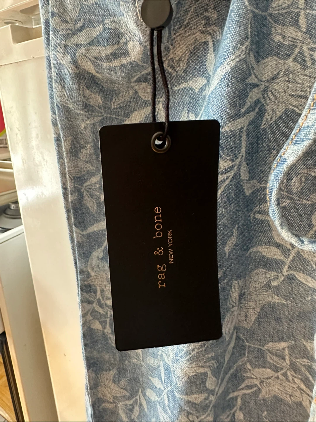 Rag & Bone Laser Floral Denim Tie Dress - photo 3