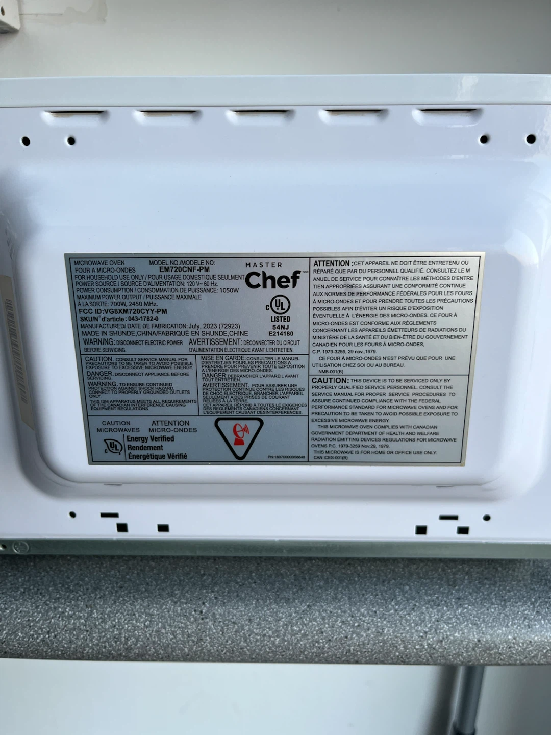 Small Master Chef Countertop Microwave - photo 3