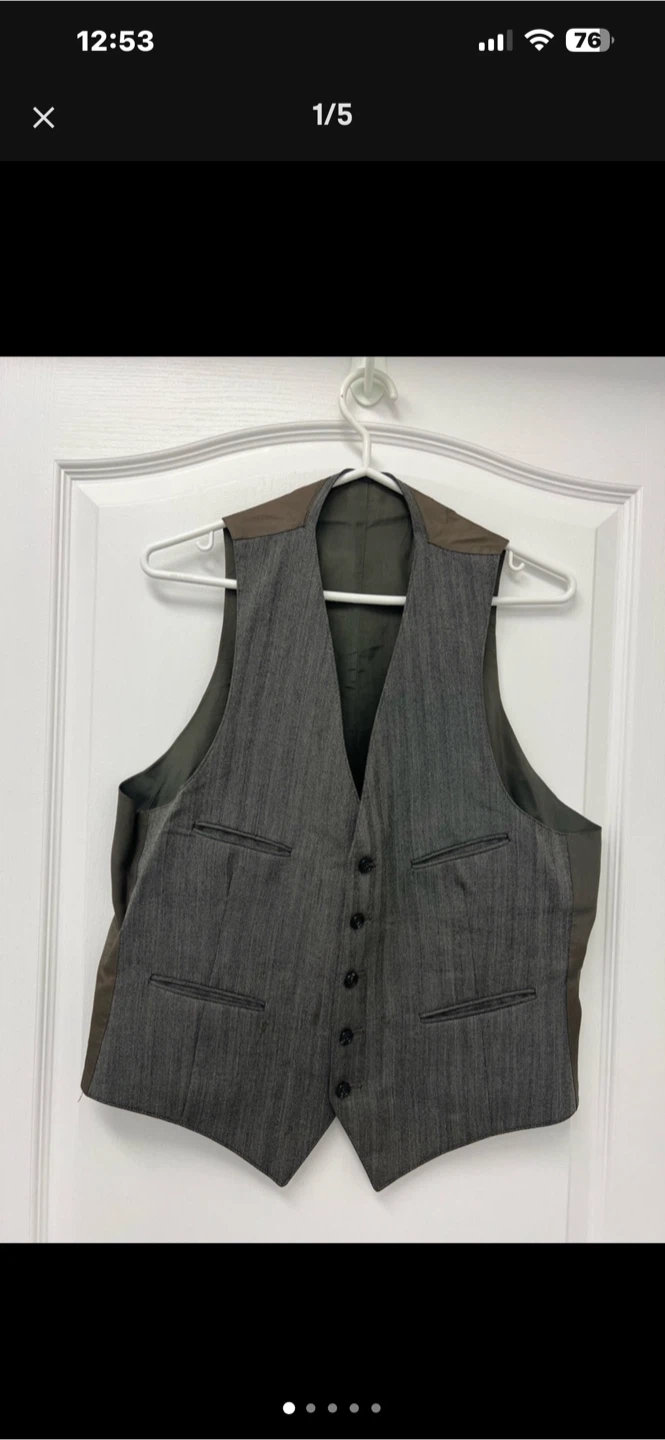 Grey Suit Jacket and Vest Set
