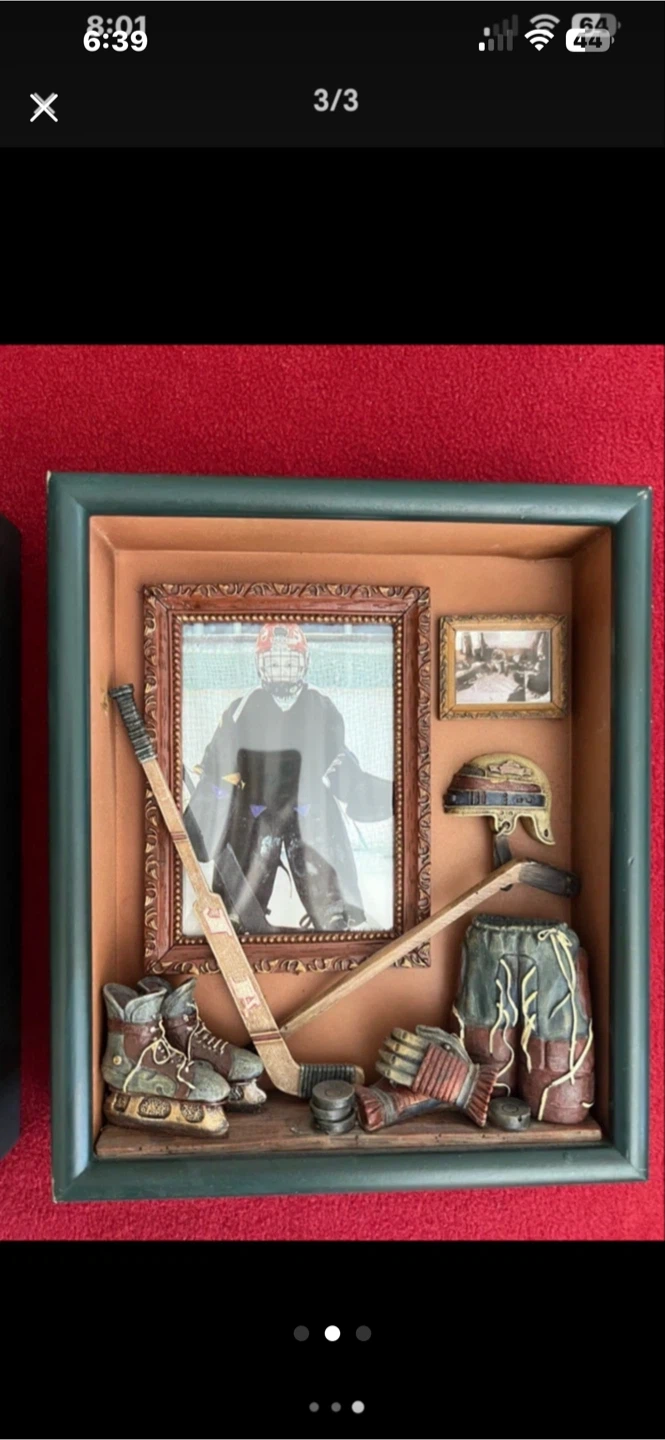 Hockey Themed Shadow Box Picture Frame