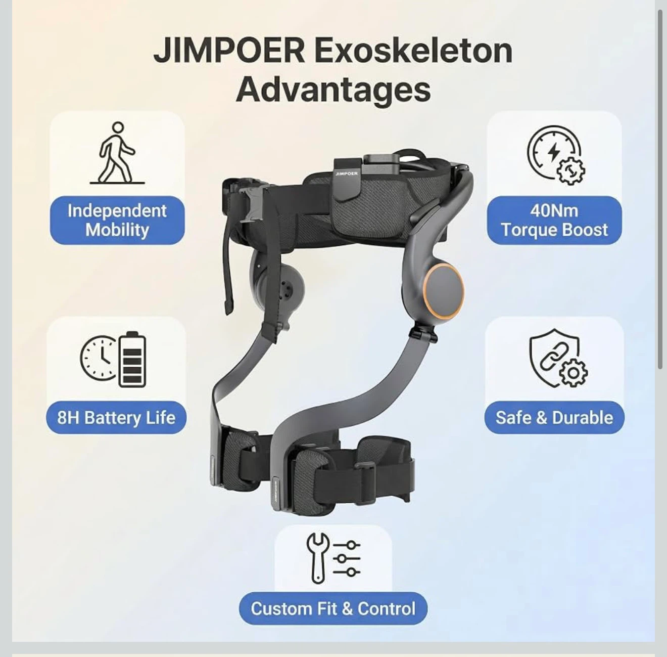 JIMPOER AI-Powered Exoskeleton Lower Limb Assist Suit - photo 4