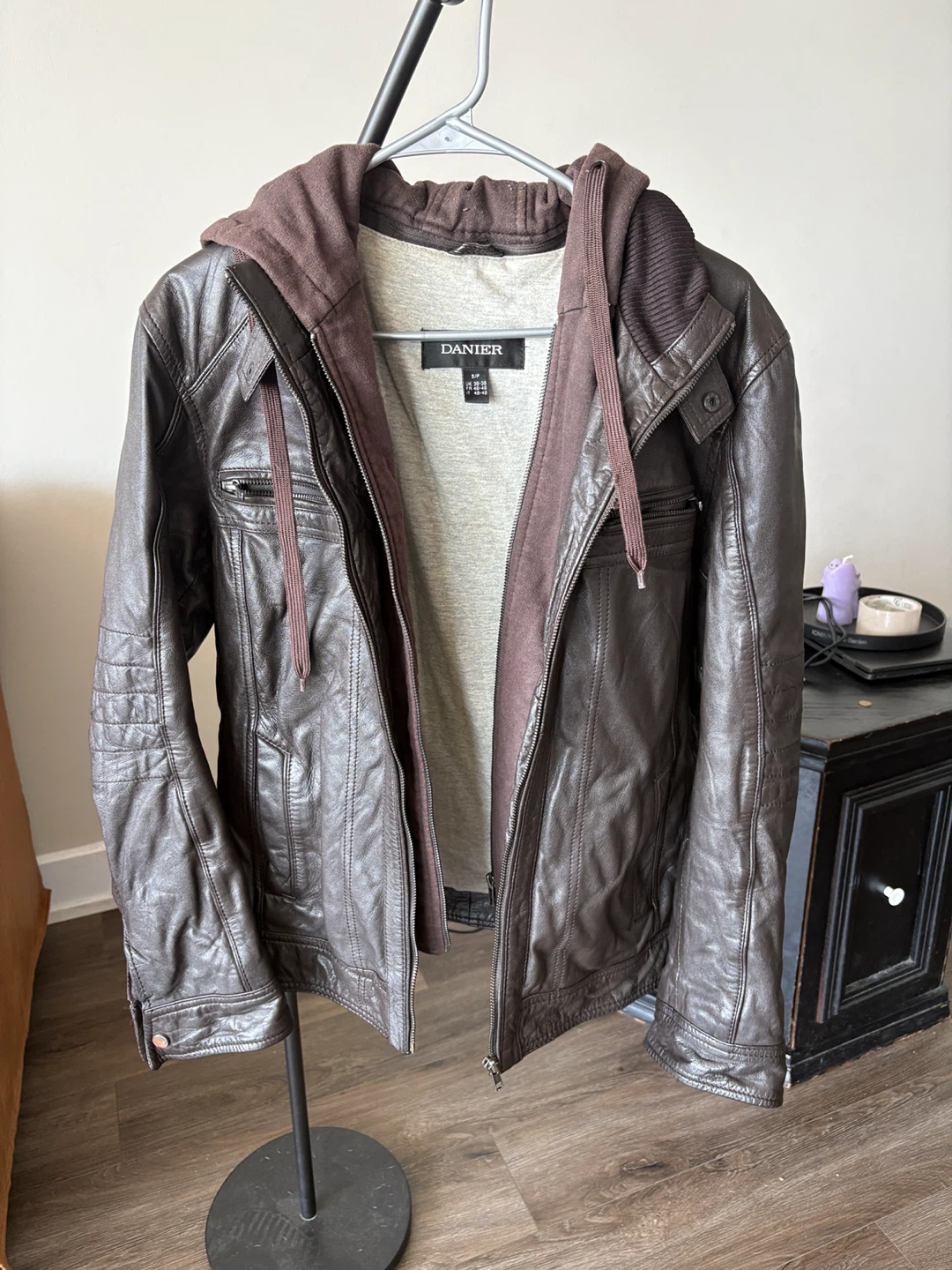 Danier Leather Jacket with Hoodie