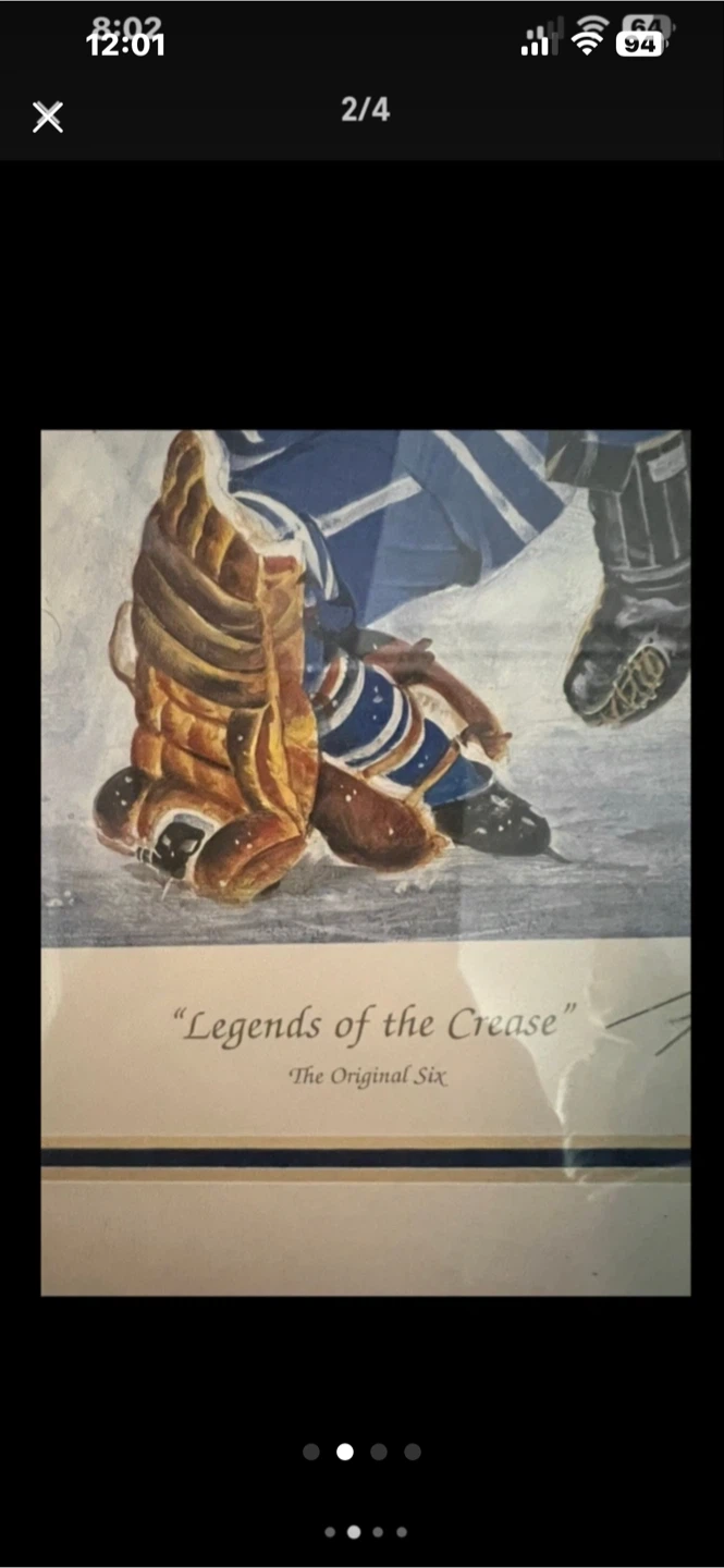 Legends of the Crease The Original Six Framed Hockey Art - photo 2