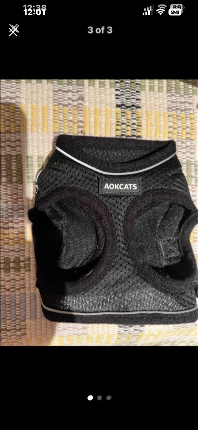 AOKCATS Black Dog Harness Size S