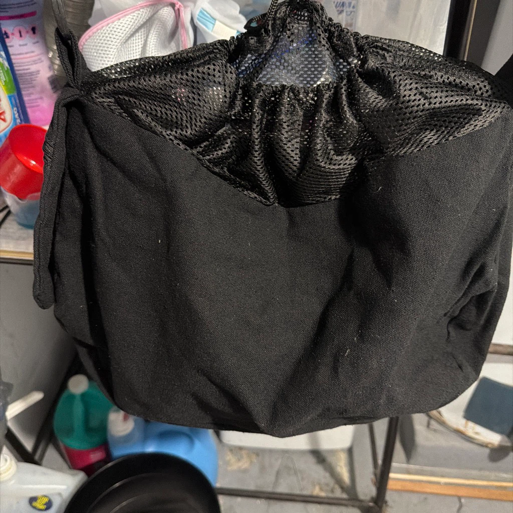 Black Canvas Sling Bag with Mesh Top - photo 4