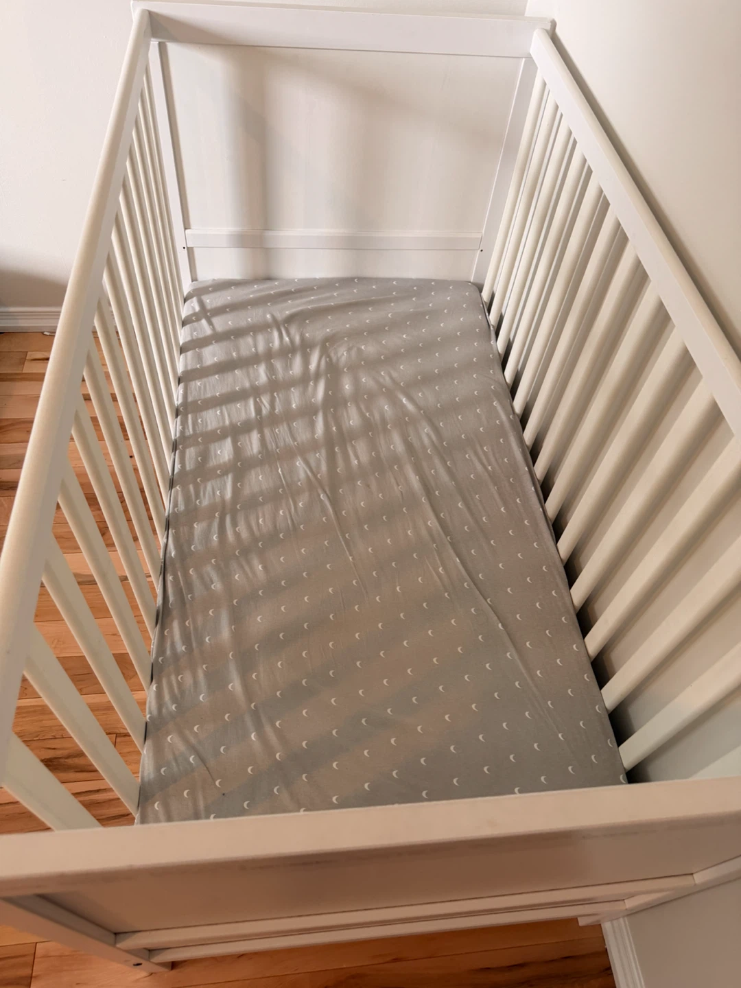 Ikea White Crib convertible bed with Mattress - photo 4