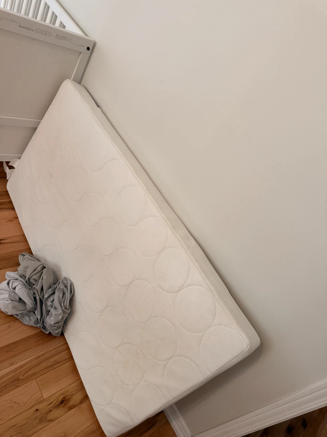 Ikea White Crib convertible bed with Mattress - photo 5