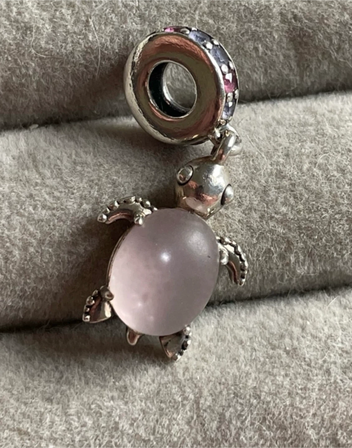 Pandora Sterling Silver Turtle Charm with Pink Stone - photo 2