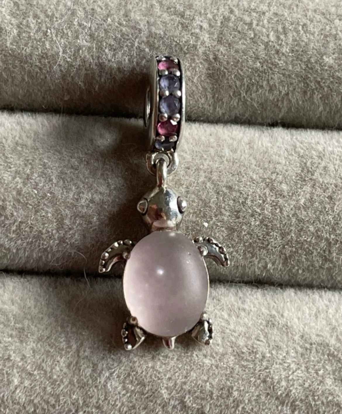 Pandora Sterling Silver Turtle Charm with Pink Stone - photo 3