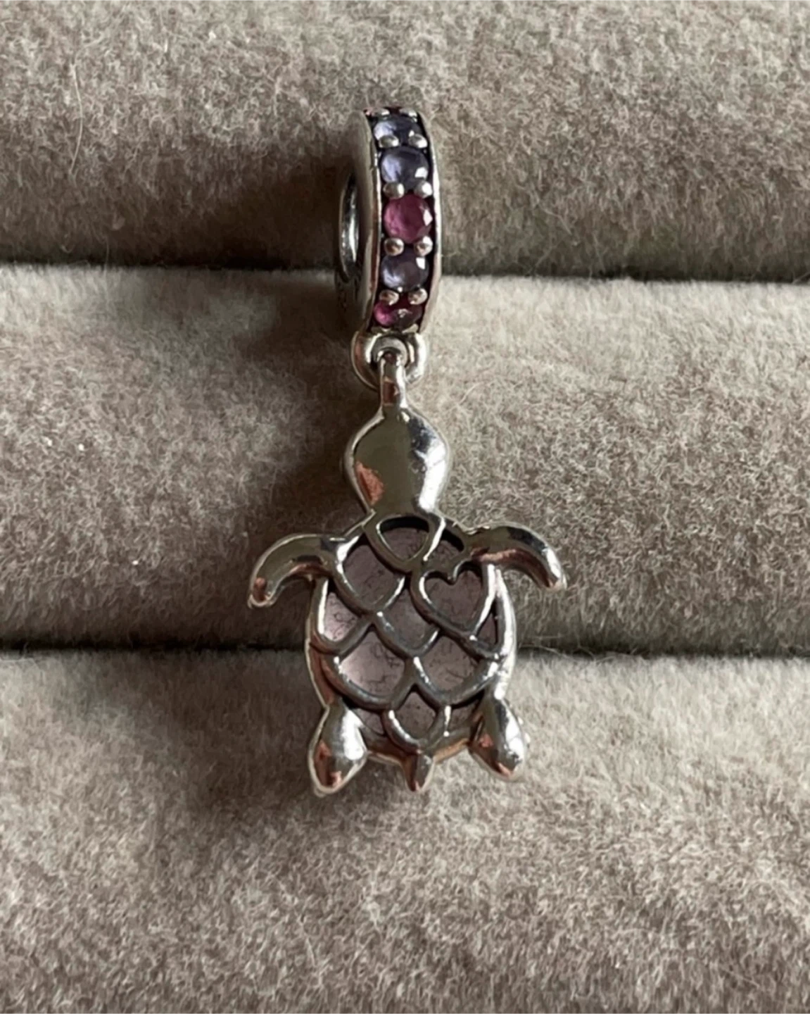 Pandora Sterling Silver Turtle Charm with Pink Stone - photo 4