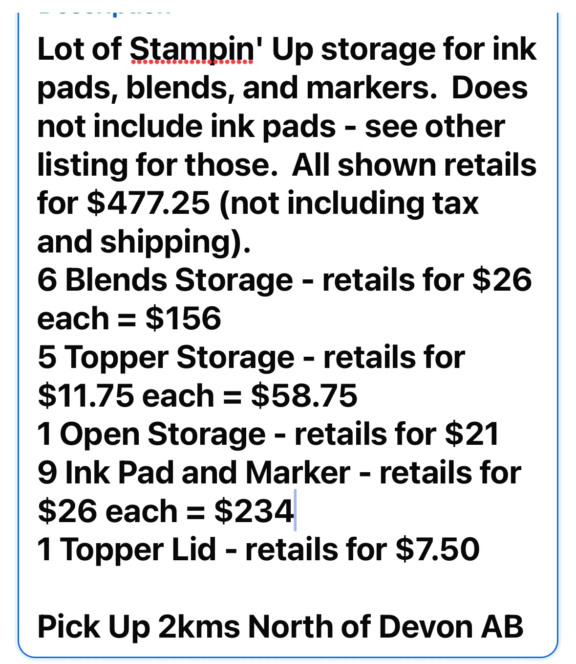 Stampin’ Up storage lot