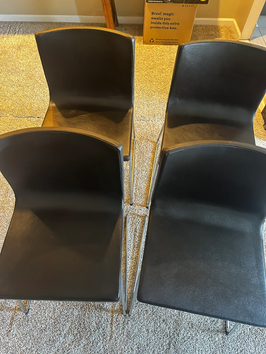 Ikea LILLÅNÄS Dining Chairs (Set of 4) - Black Faux Leather - photo 3