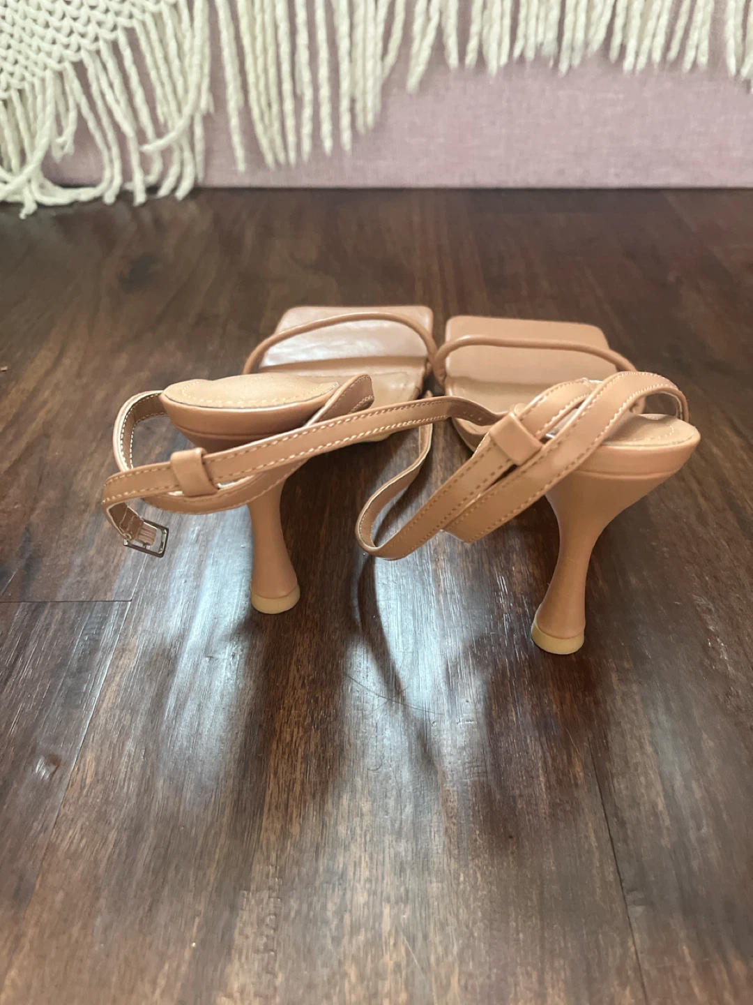 Shein Tan Square Toe Heeled Sandals - photo 3