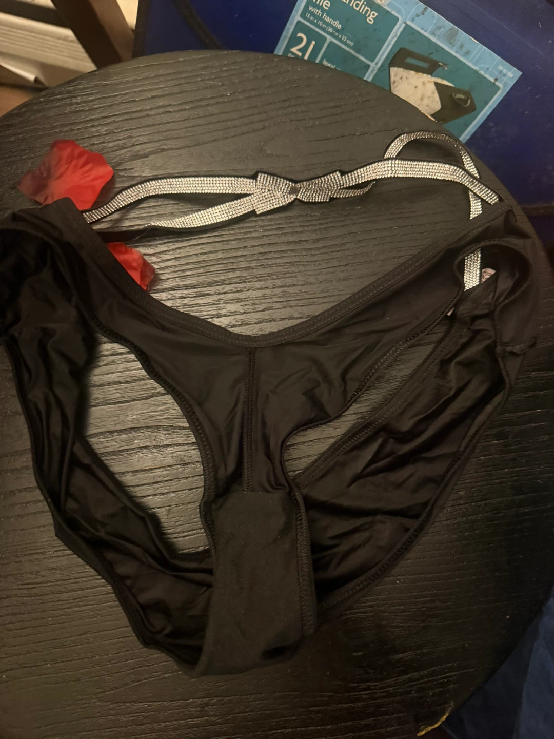 Victoria's Secret Black Cheeky Panty with Rhinestones - photo 2