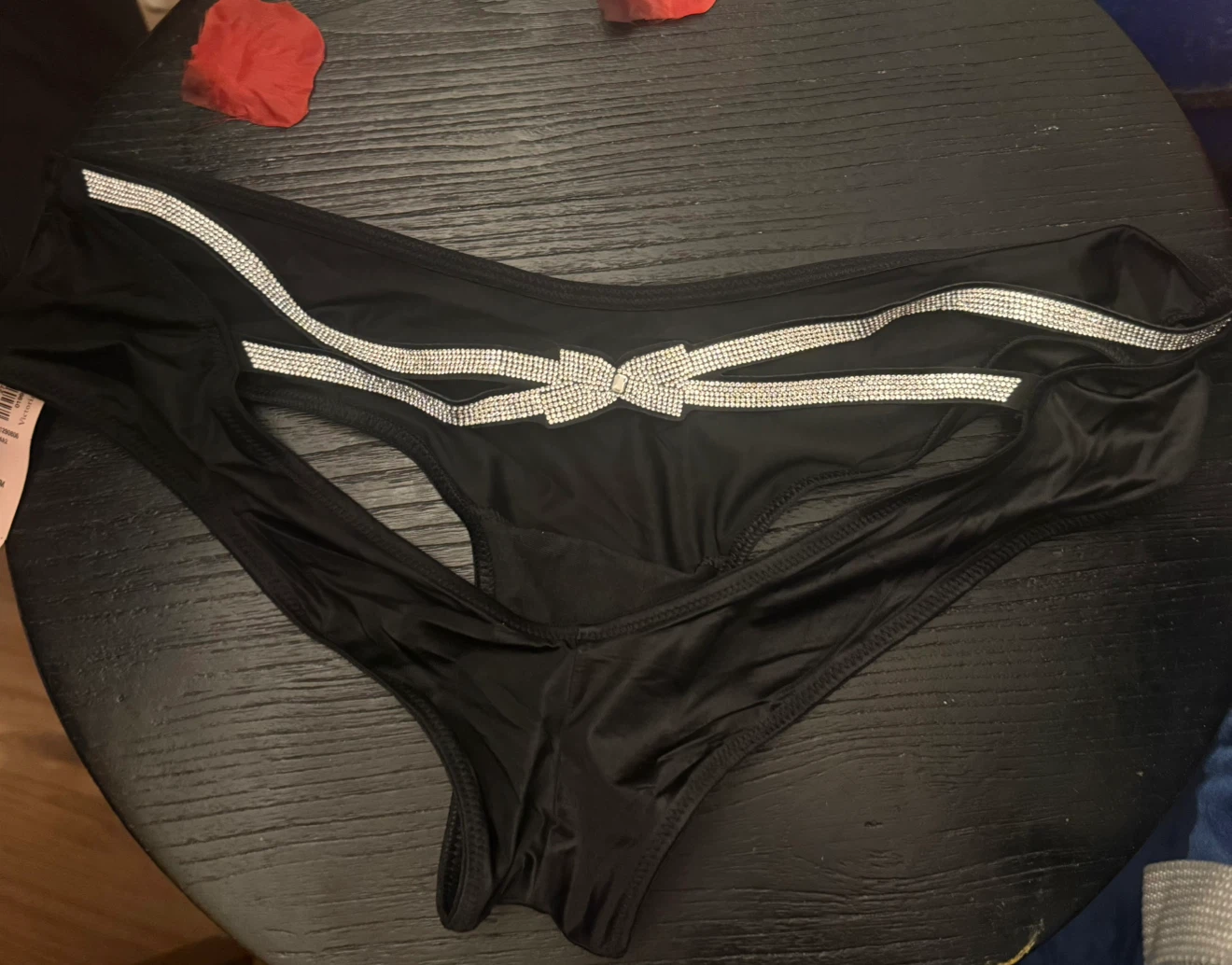 Victoria's Secret Black Cheeky Panty with Rhinestones - photo 4