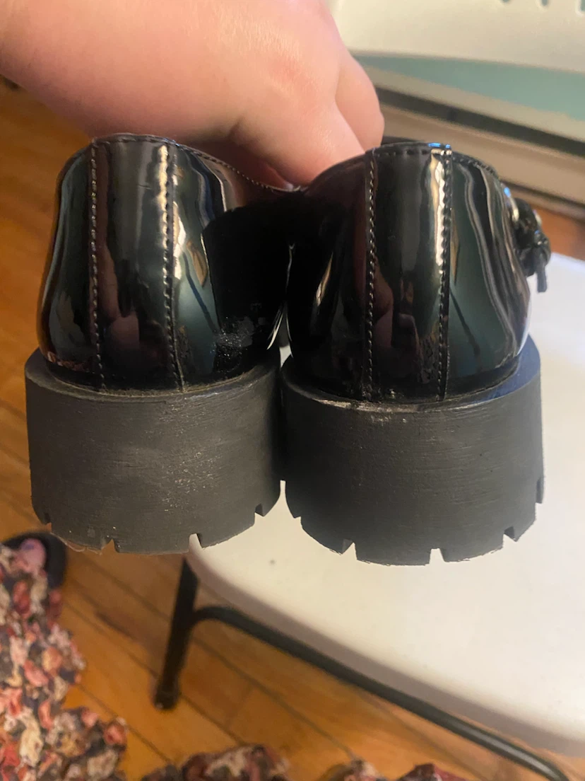 Steve Madden Black Patent Mary Jane Platform Shoes - photo 4