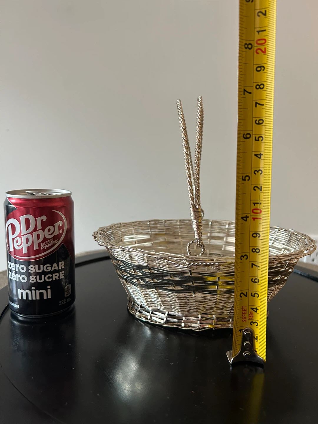 Vintage Silver Woven Wire Basket - photo 2