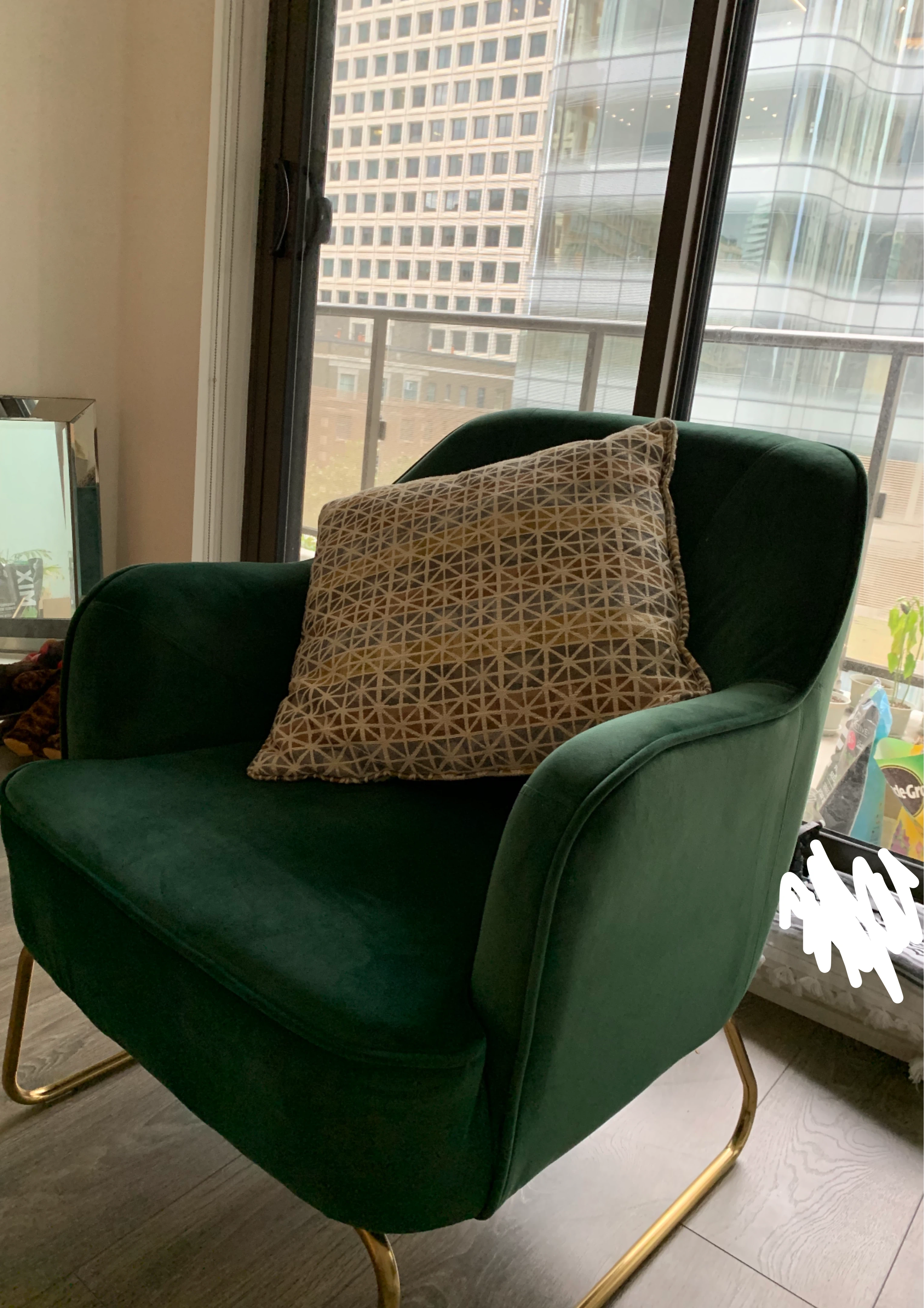 Emerald Green Velvet Accent Chair - structube