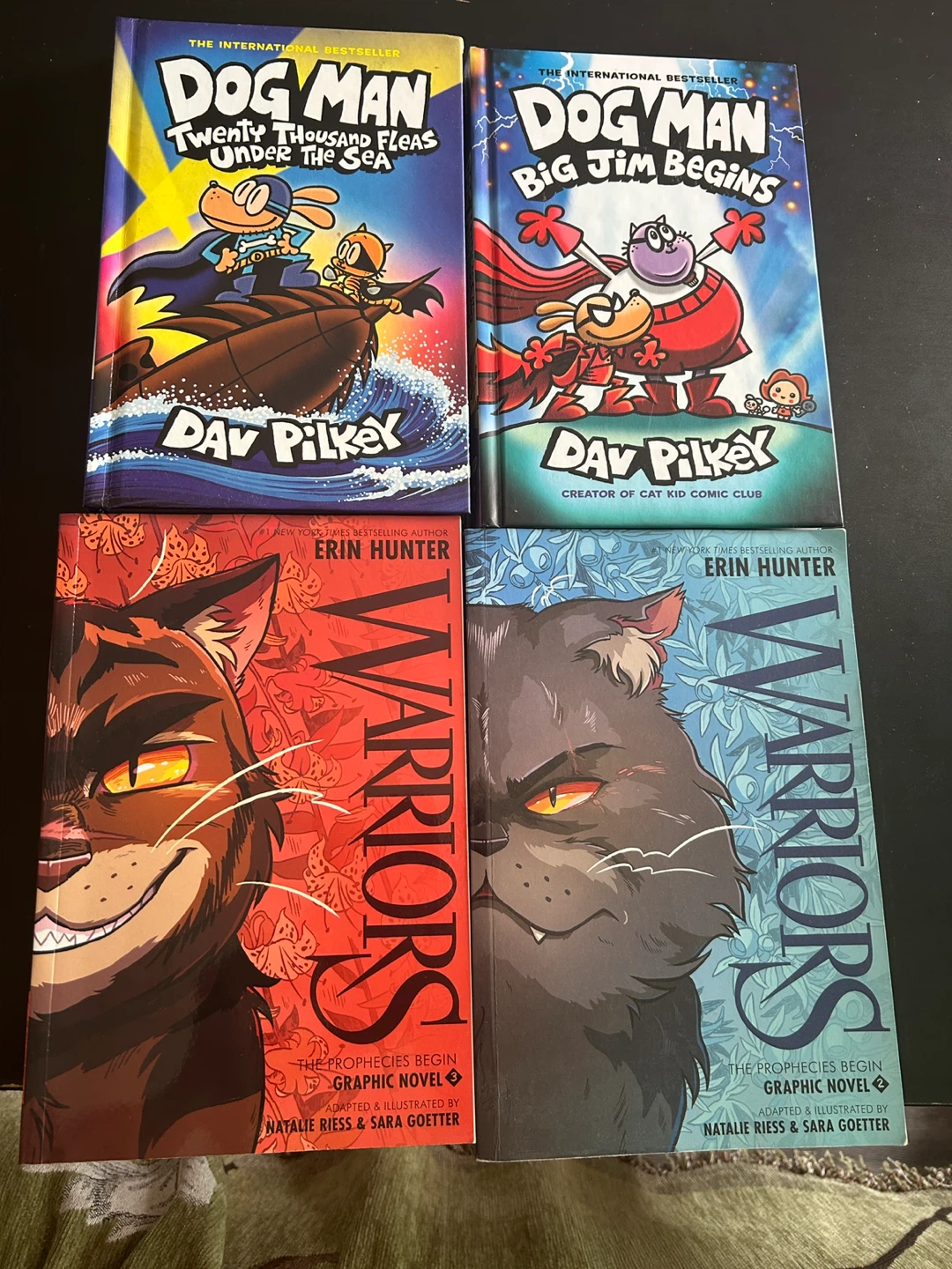 Dog Man & Warriors Graphic Novels by Dav Pilkey and Erin Hunter