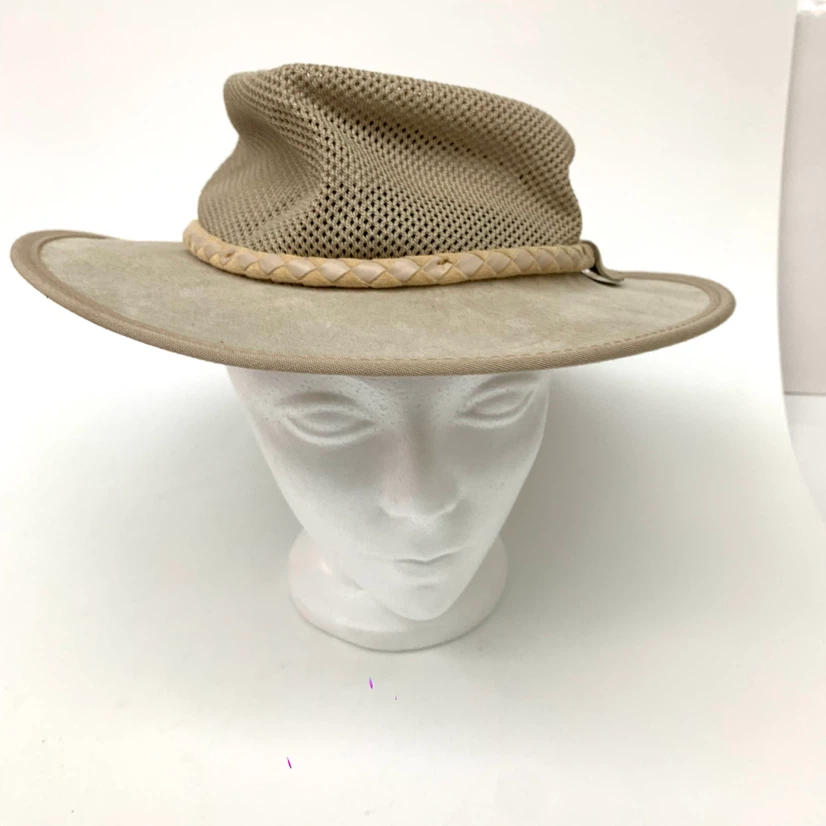 Mens Safari Hat Wide Brim Sun Hat Mesh Outdoor Hiking Travel Tan - photo 3