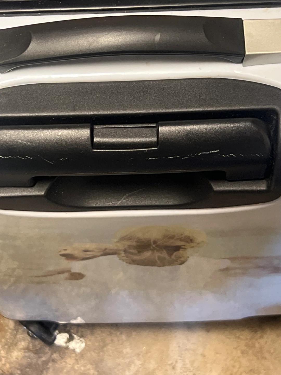 White Suitcase with Girl and Puppy Graphic - photo 5