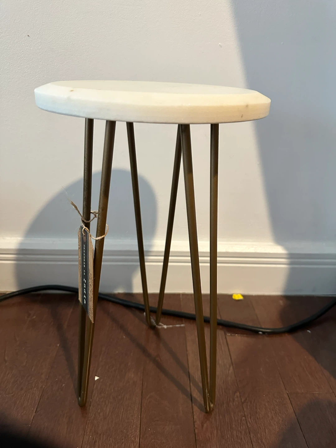 Marble Top Side Table with Gold Legs