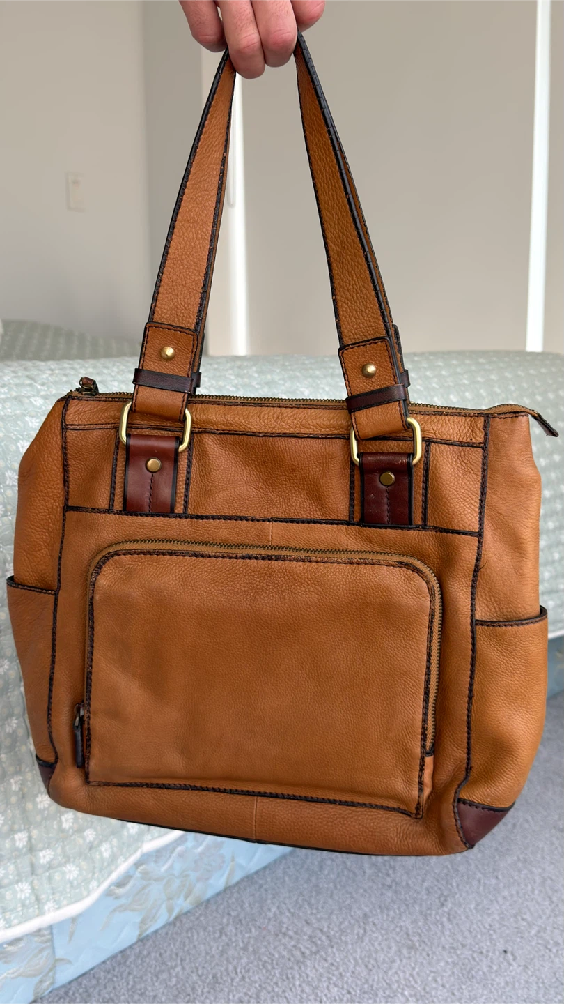 Danier Brown Leather Satchel Bag