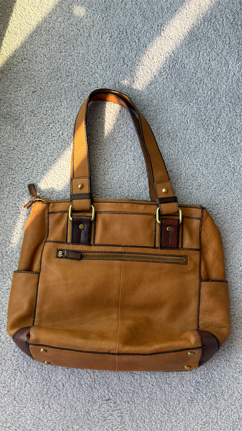 Danier Brown Leather Satchel Bag - photo 2
