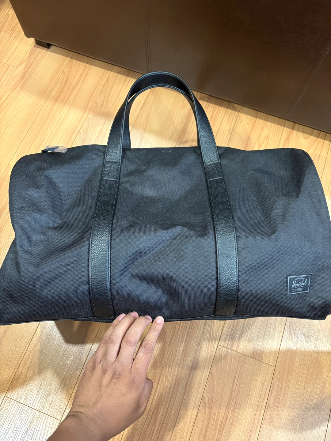 Herschel Black Duffle Bag with Shoulder Strap
