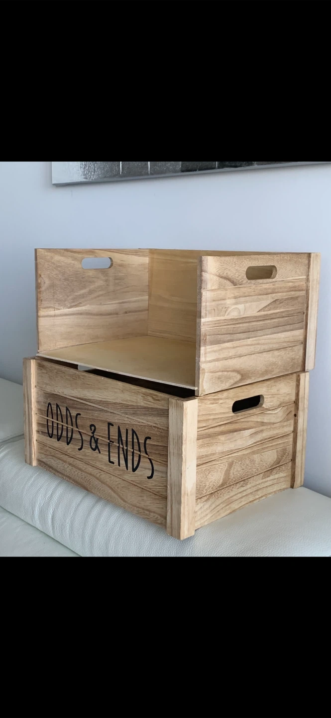 Set of 2 Wooden Storage Crates - photo 2