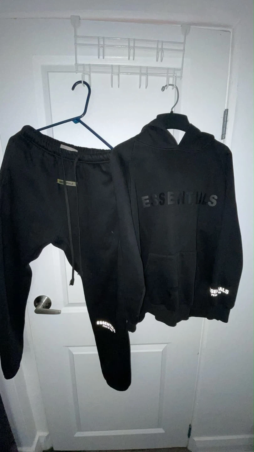 Black Essentials Fear of God Sweatpants  and hoodie