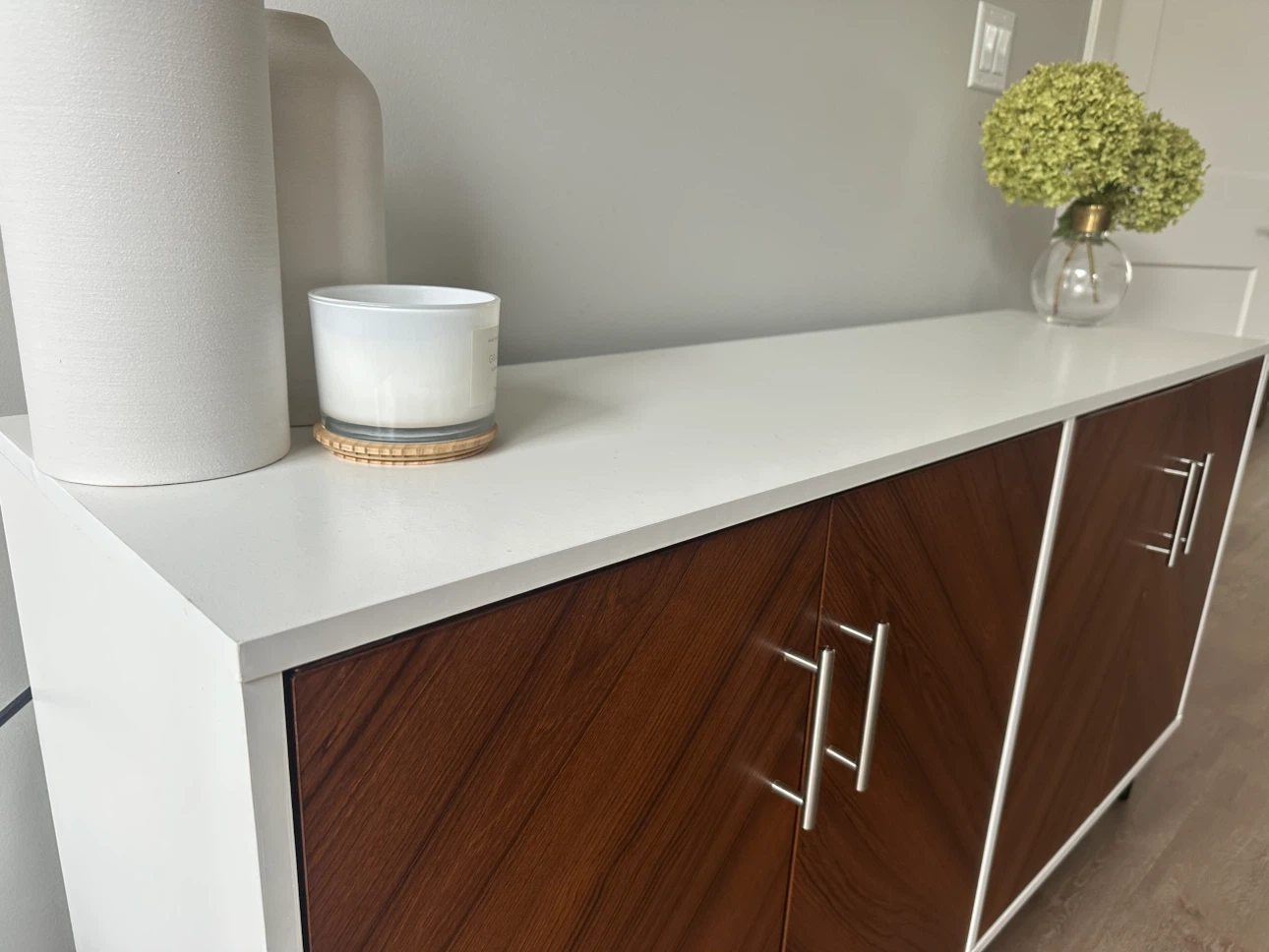 Mid-Century Modern Sideboard with Wood Grain Doors