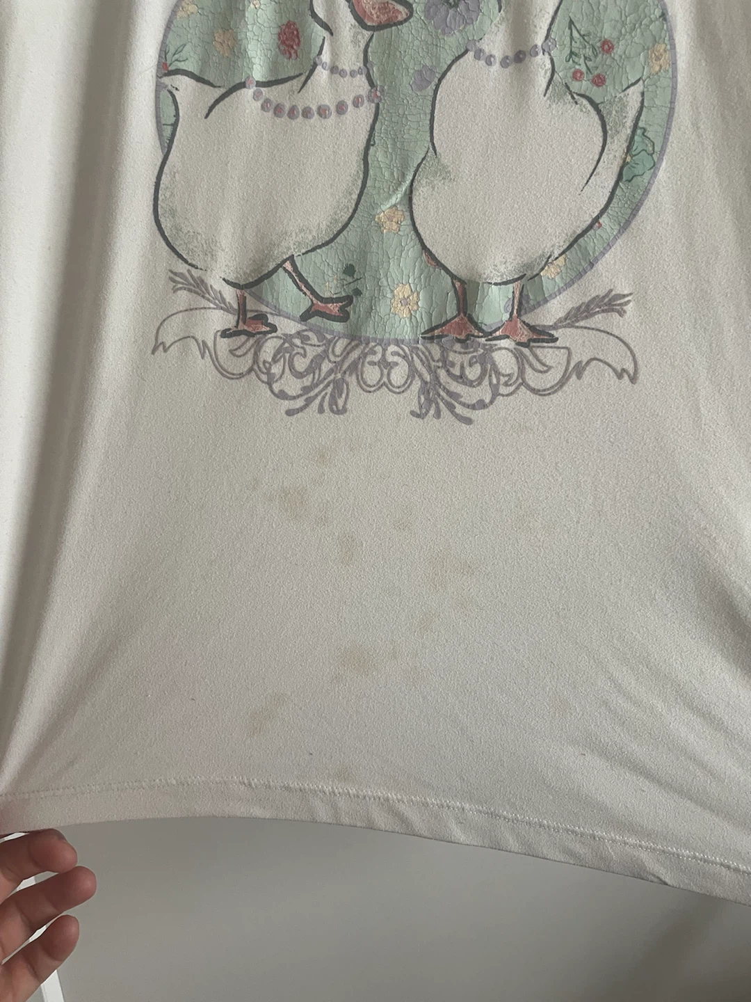 White T-Shirt with Duck Graphic large women - photo 3
