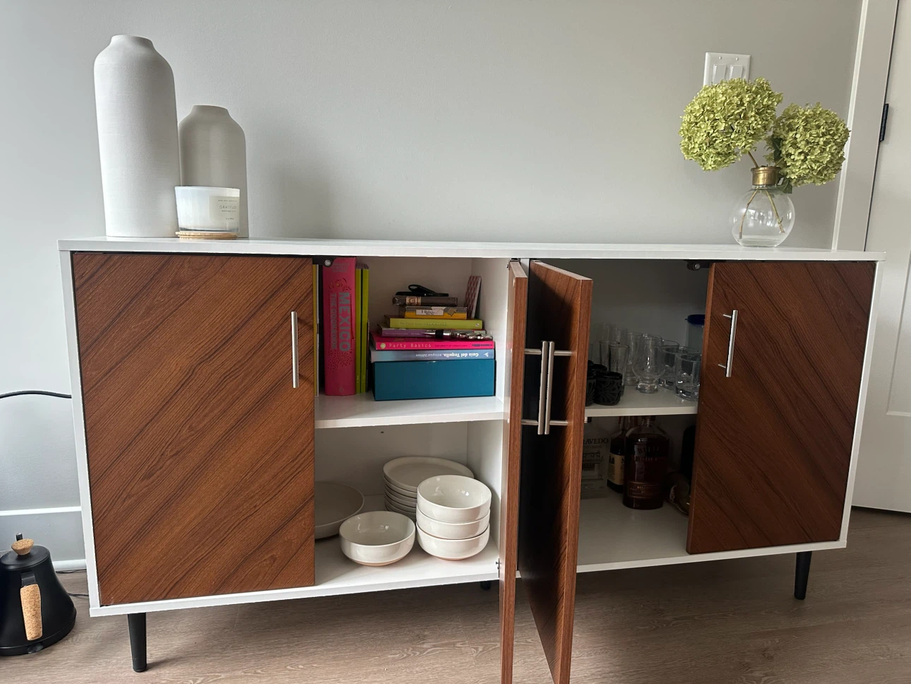 Mid-Century Modern Sideboard with Wood Grain Doors - photo 2