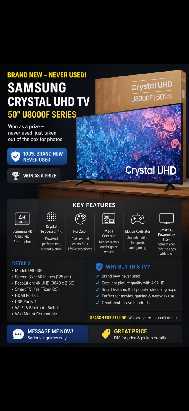Samsung Crystal UHD 50" TV (U8000F Series) - photo 2