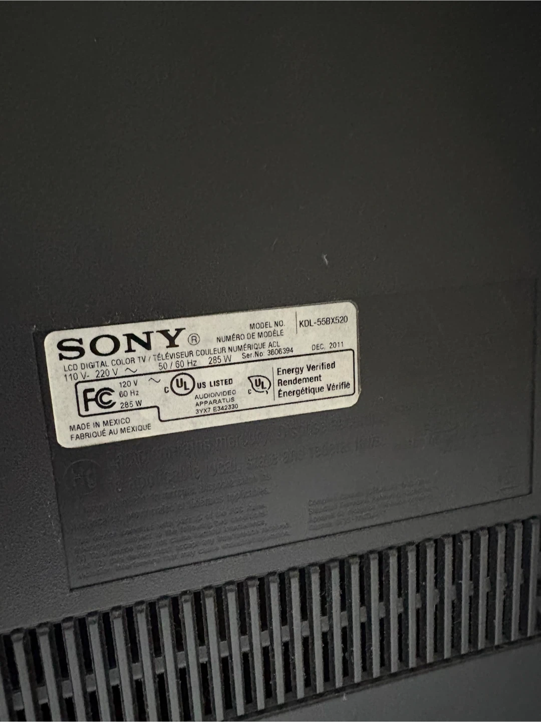 Sony Bravia KDL-55BX520 + VIVO Stand - photo 5