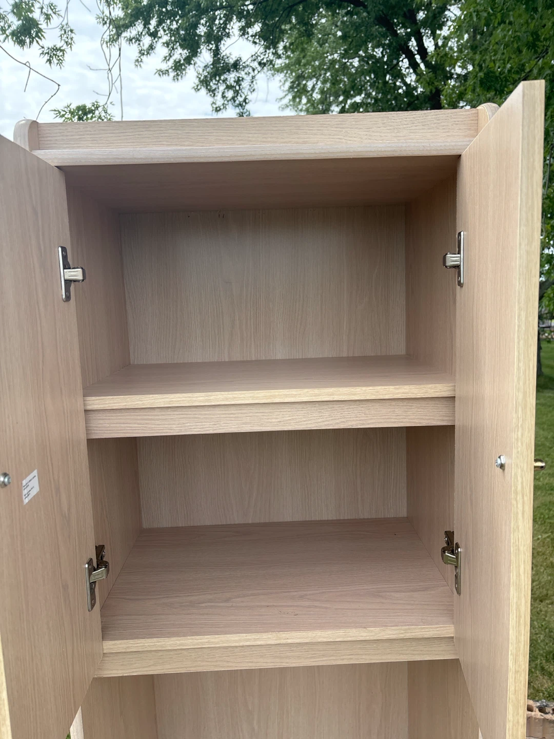 Light Wood Cabinet with Doors and Shelves - photo 4