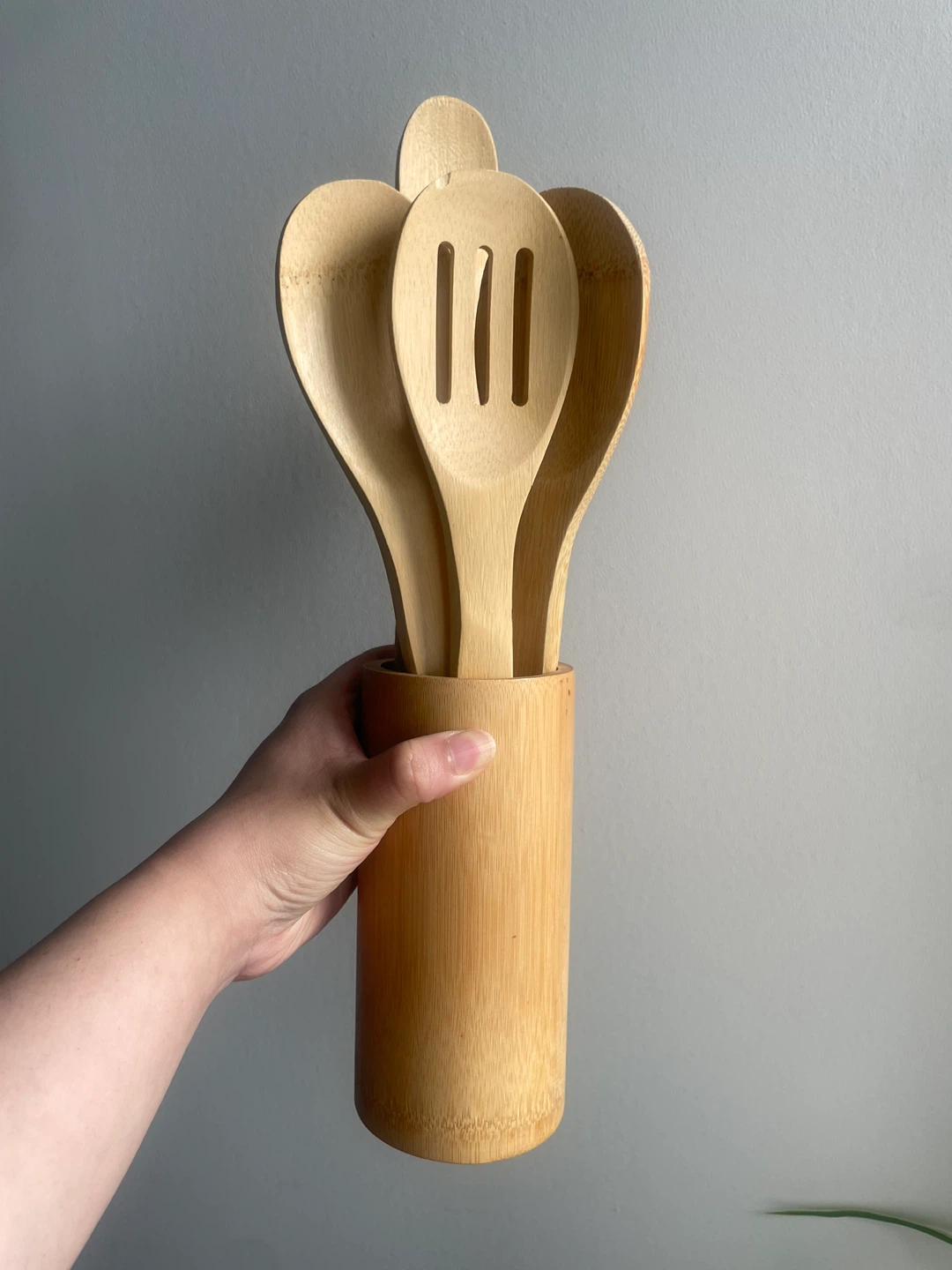 Bamboo Kitchen Utensil Set with Holder