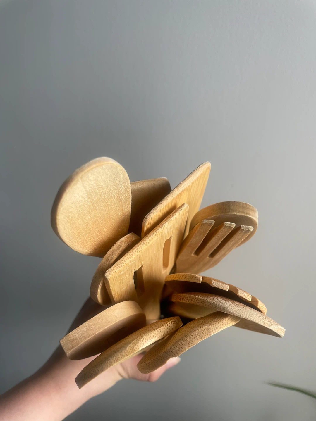 Bamboo Kitchen Utensil Set with Holder - photo 3