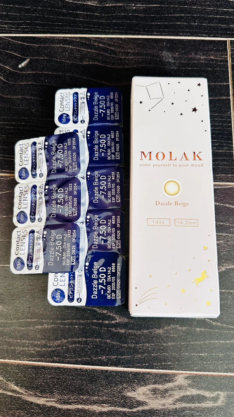 MOLAK Dazzle Beige 1-Day Contact Lenses -7.50 D (18 ct/9 pairs)