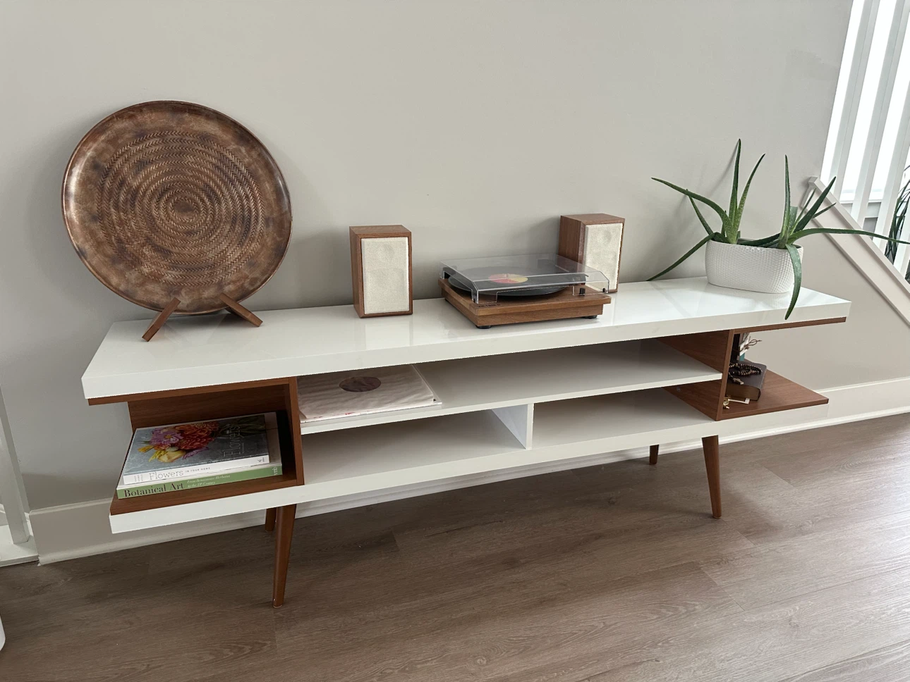 Mid-Century Modern TV Stand with Storage - photo 2