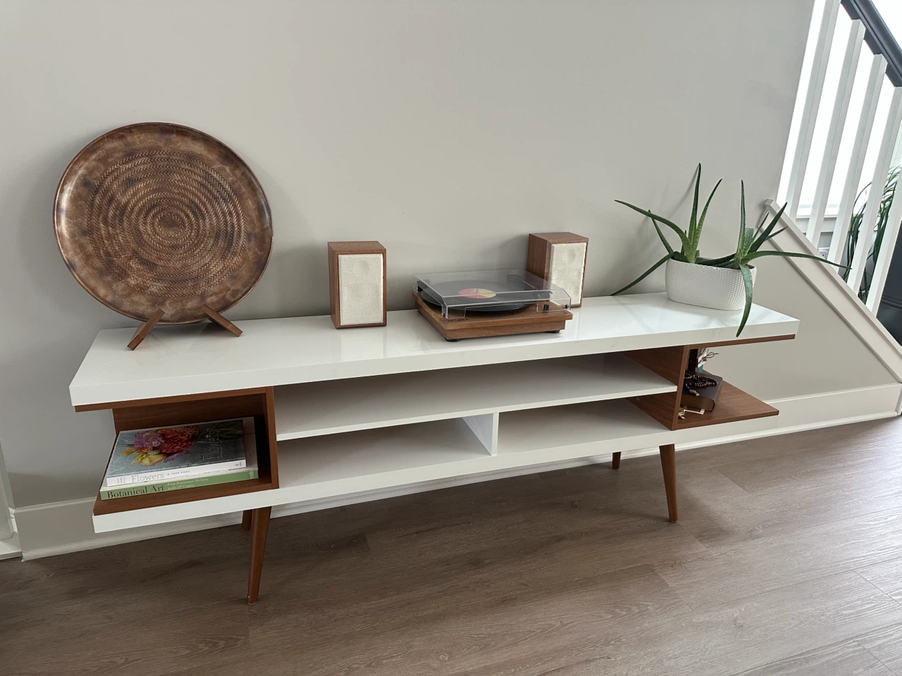 Mid-Century Modern TV Stand with Storage - photo 3