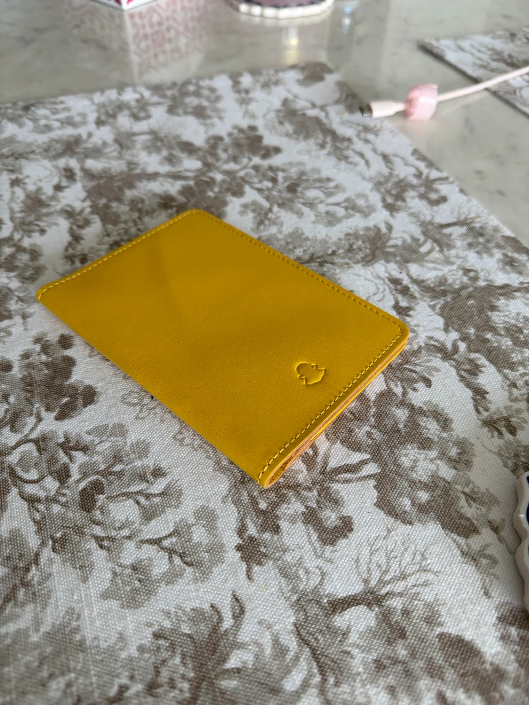 Snapchat Yellow Leather Passport Holder
