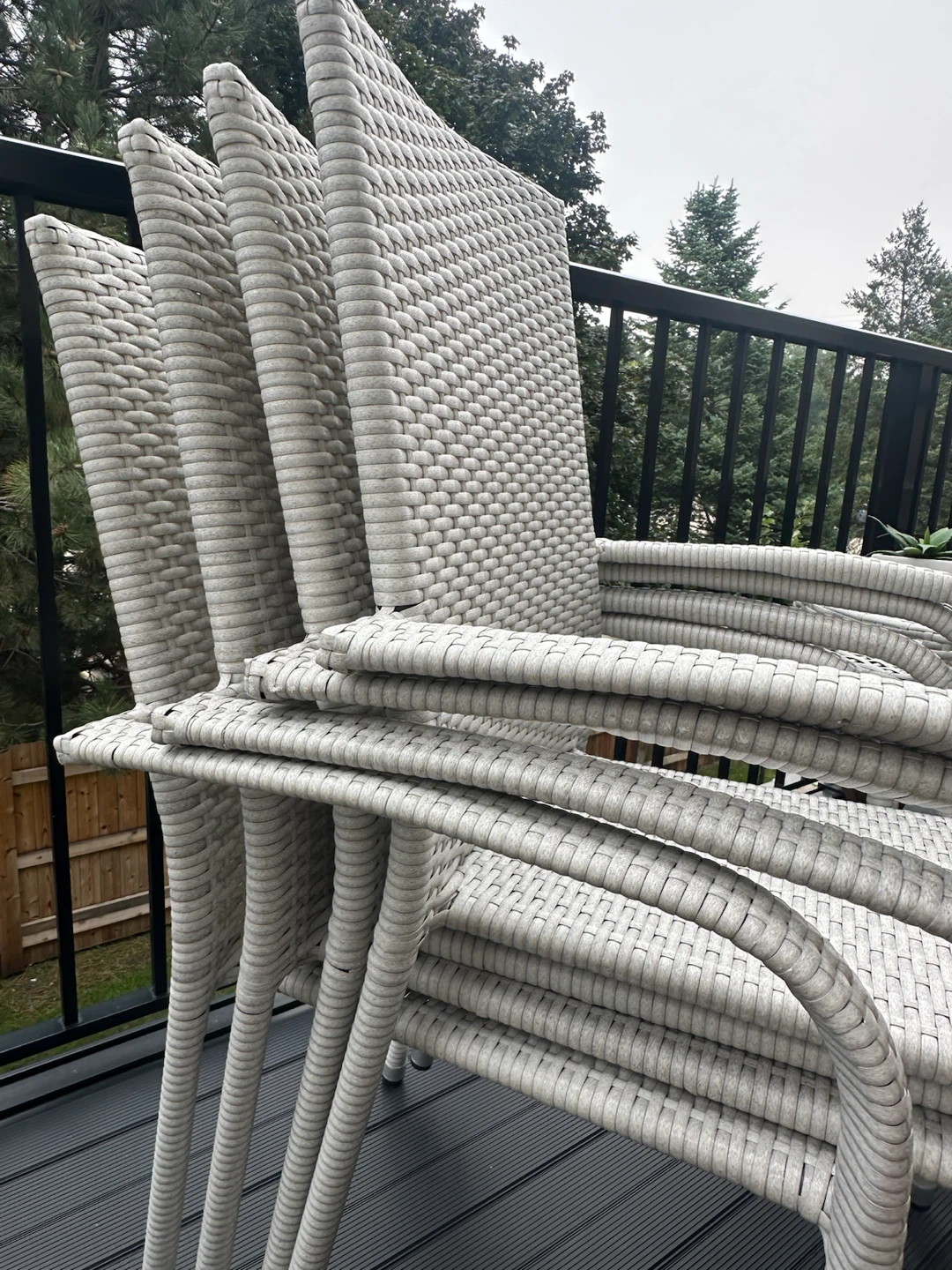 Stackable Wicker Patio Chairs (Set of 4) - photo 2