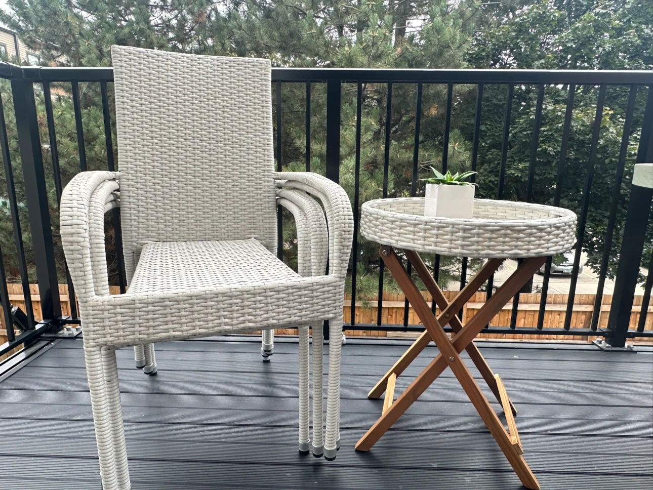 Stackable Wicker Patio Chairs (Set of 4) - photo 3