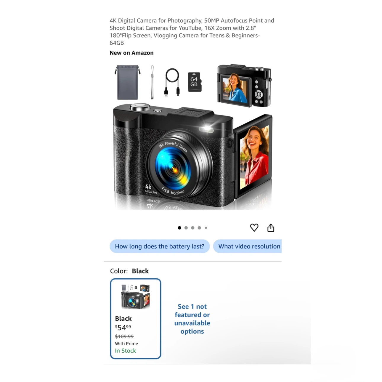 Brand new 4K Digital Camera for Photography