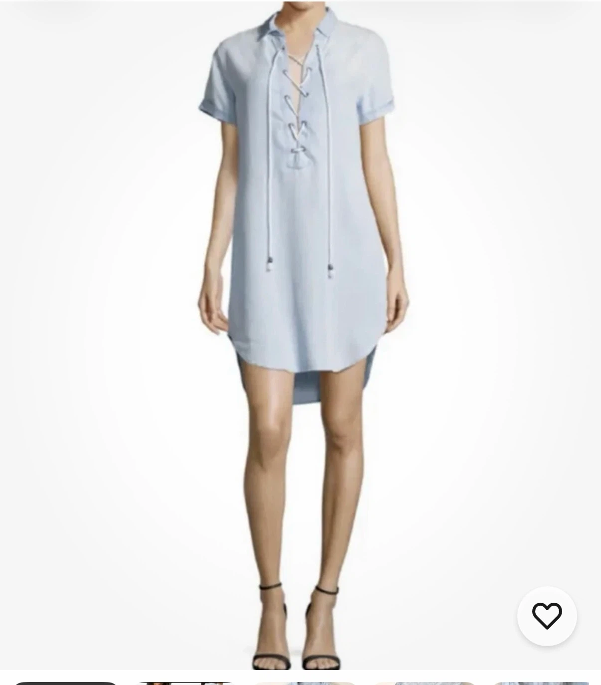 Rails Light Blue Chambray Lace-Up Shirt Dress Size S